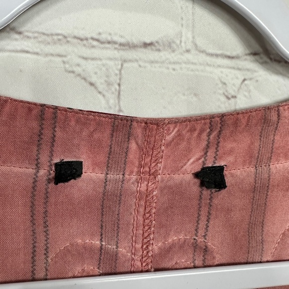 Ali Miles Top Pink Roll Tab Sleeve Scoop Neck Textured rayon tunic blouse Sz XL - Picture 3 of 5